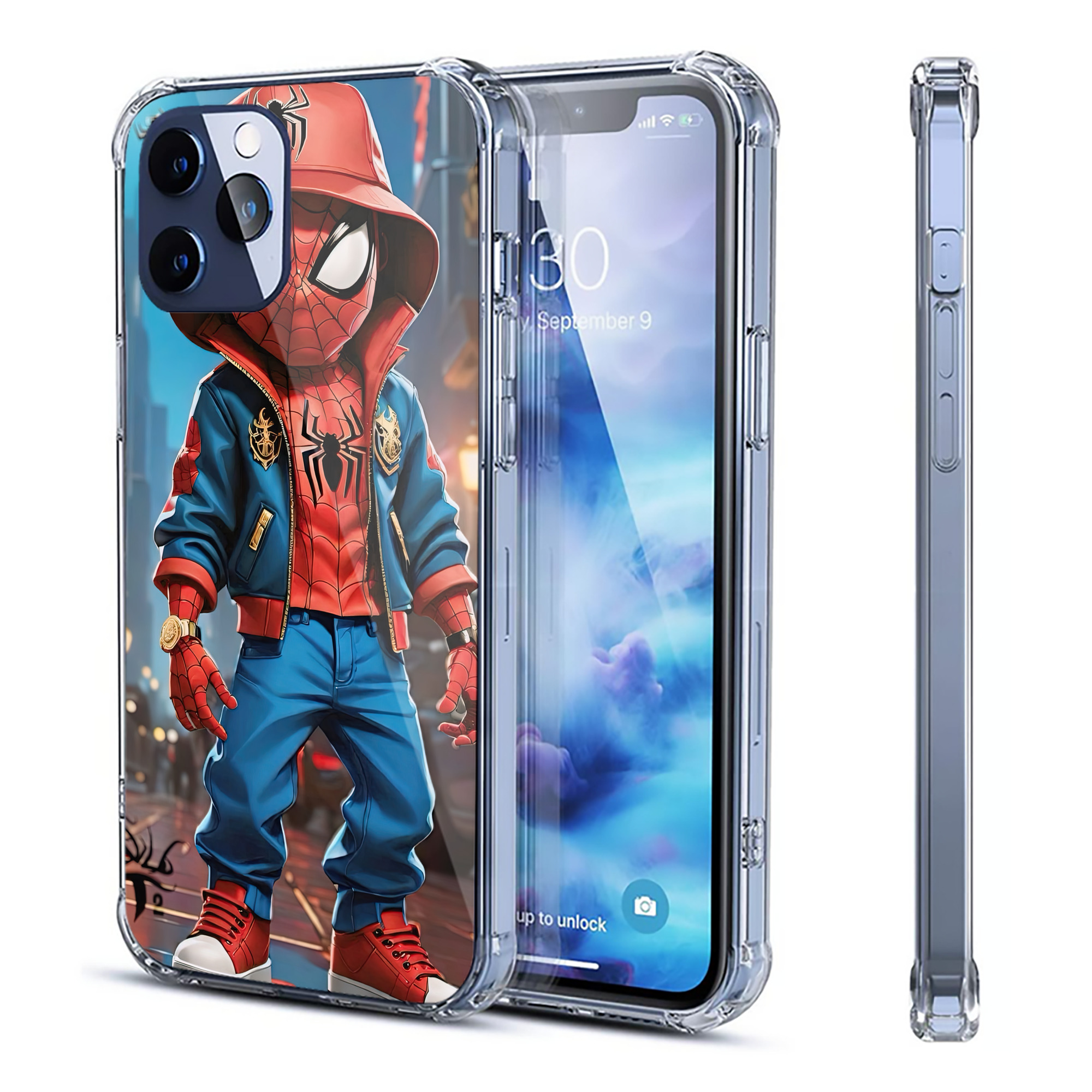（画像用） Spider Man スパイダーマン 【iPhone 12シリーズ対応】透明スマホケース（クリアソフトケース）